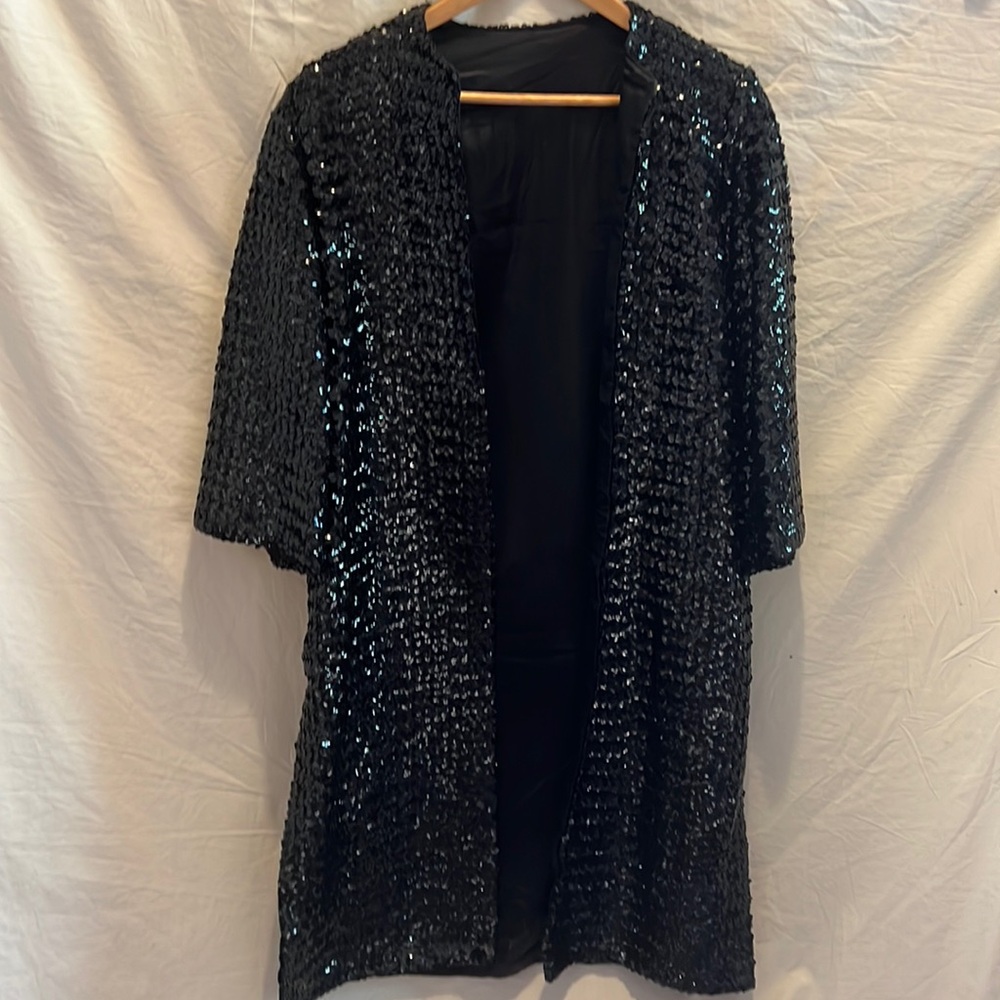 Vintage black sequin coat